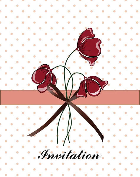 Invitación tradicional vintage con amapolas — Archivo Imágenes Vectoriales