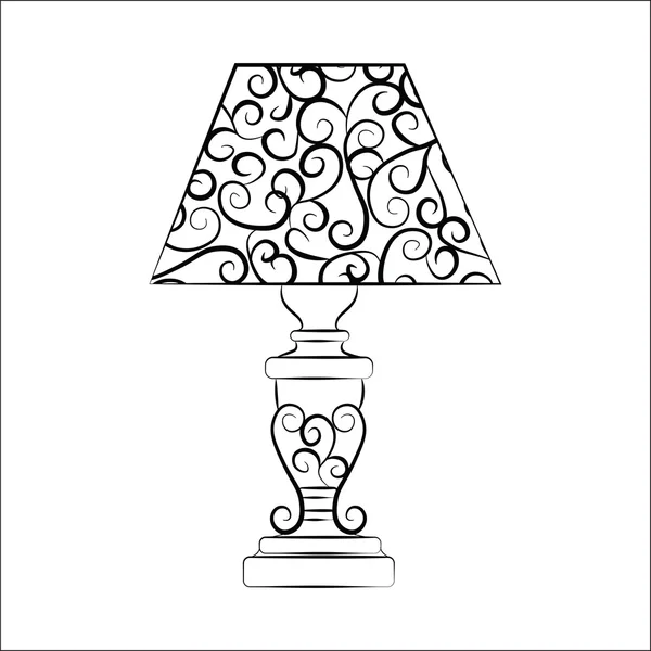 Lámpara clásica con adornos — Vector de stock
