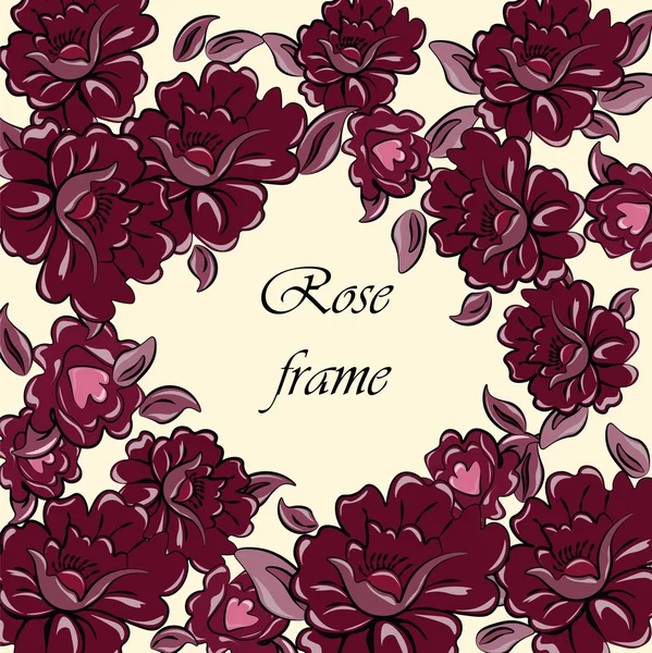 相框与巴勒莫的红玫瑰 — 图库矢量图片