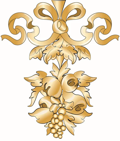 Królewski kwiatowy ornament złoty — Wektor stockowy