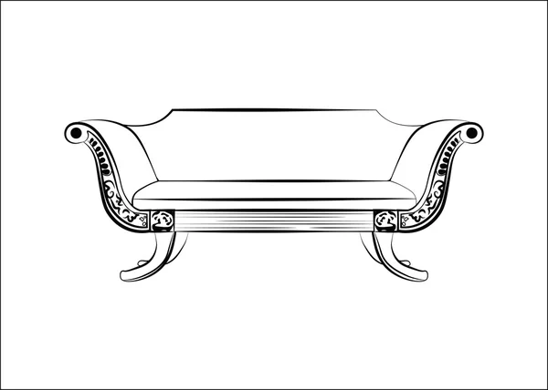Canapé moderne avec ornements — Image vectorielle