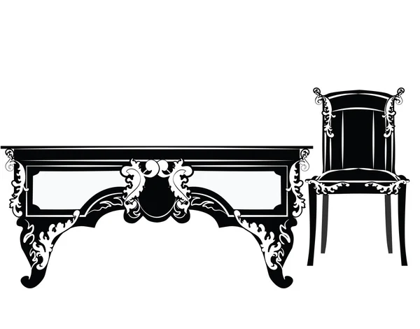 经典的皇家桌椅 — 图库矢量图片
