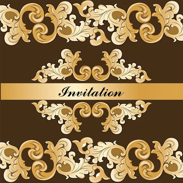 Royal imperial damask invitation — Stock Vector