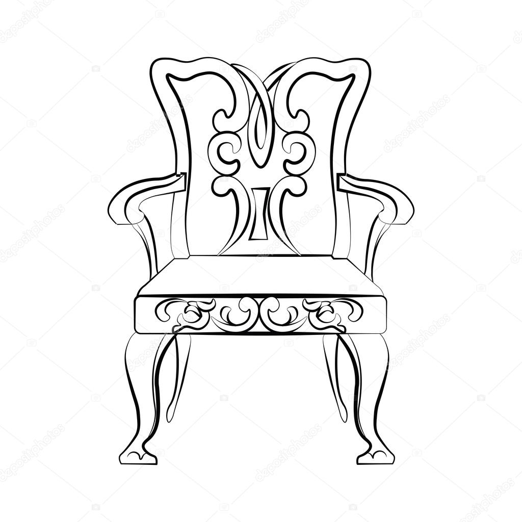 Classic royal chair with ornaments Stock Vector Image by ©inagraur