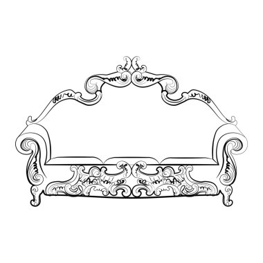 Damasko süslemeli Kraliyet kanepe