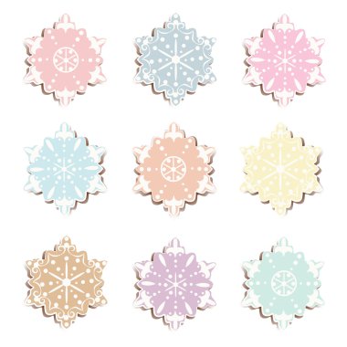 Kış kar taneleri renkli tatlılar desen