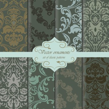 Vintage Royal Damask süs desen seti
