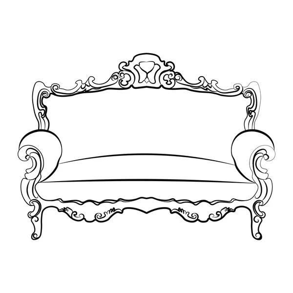 Royal Sofa with classic ornaments — Stock Vector