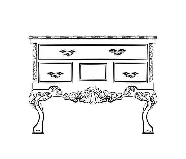 Muebles de mesa clásicos — Vector de stock