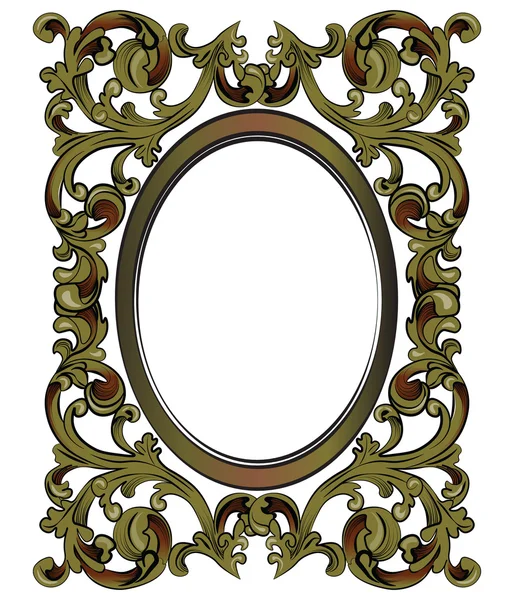 Decoración de bronce Espejo marco — Archivo Imágenes Vectoriales