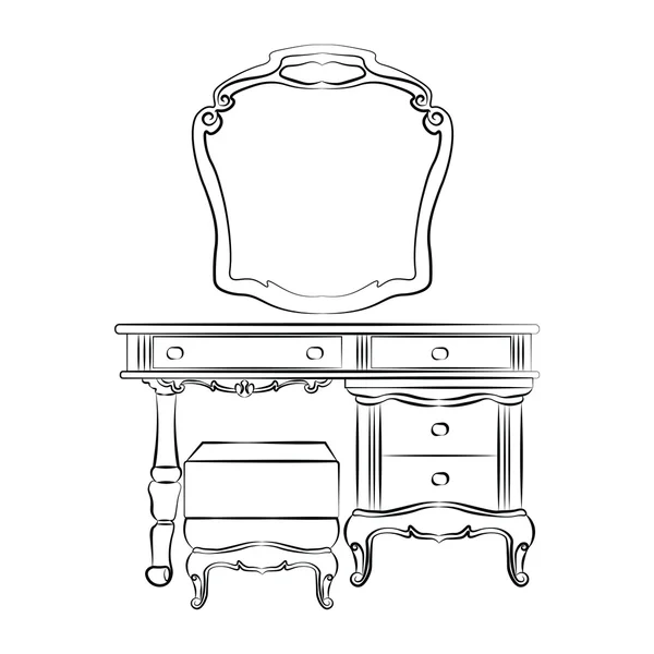 Dressing table with mirror — Stock Vector