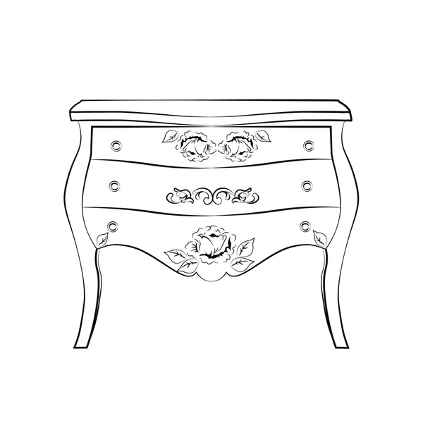 Classic commode furniture — Stock Vector