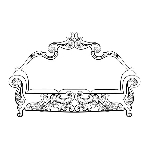 Sofa Royal z adamaszku ozdoby — Wektor stockowy