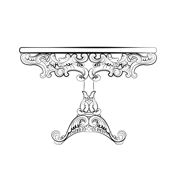 Eleganter klassischer runder Tisch — Stockvektor