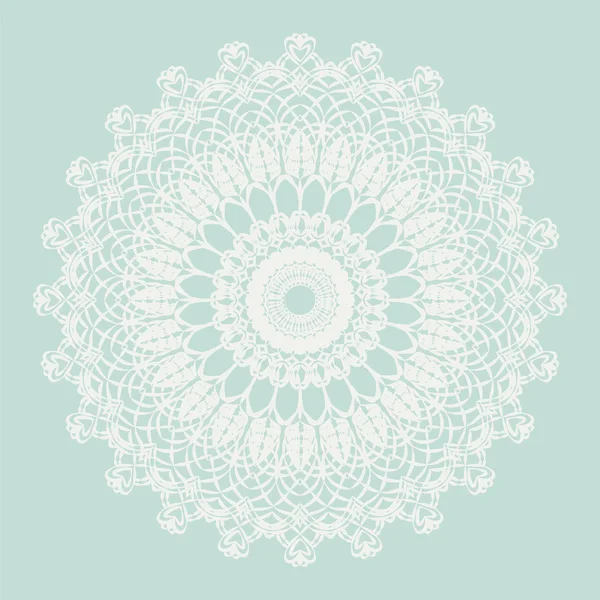 Délicat crochet dentelle ornement rond — Image vectorielle