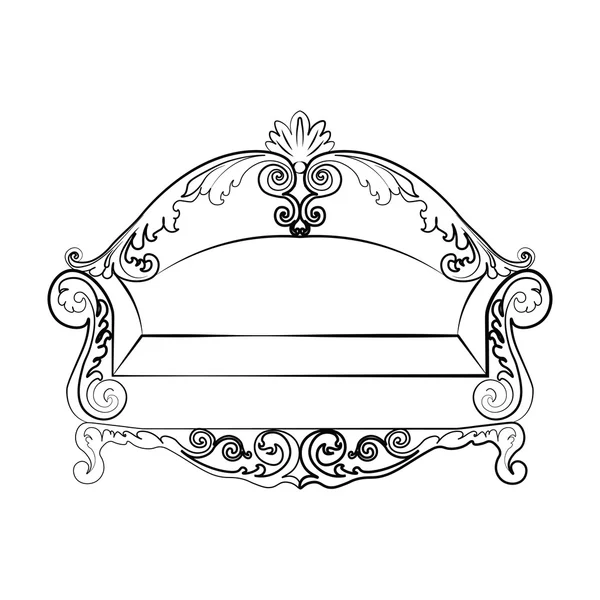 Royal Sofa mit klassischen Damast-Ornamenten — Stockvektor