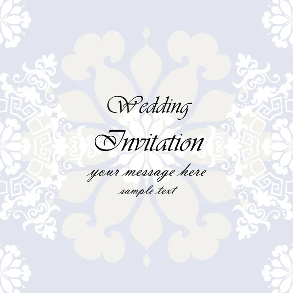 Pozvánka na svatbu s pozadím květinové krajky — Stockový vektor