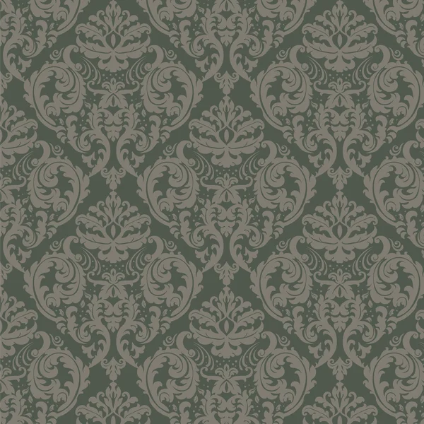 Damast Ornament Muster in grüner Farbe — Stockvektor