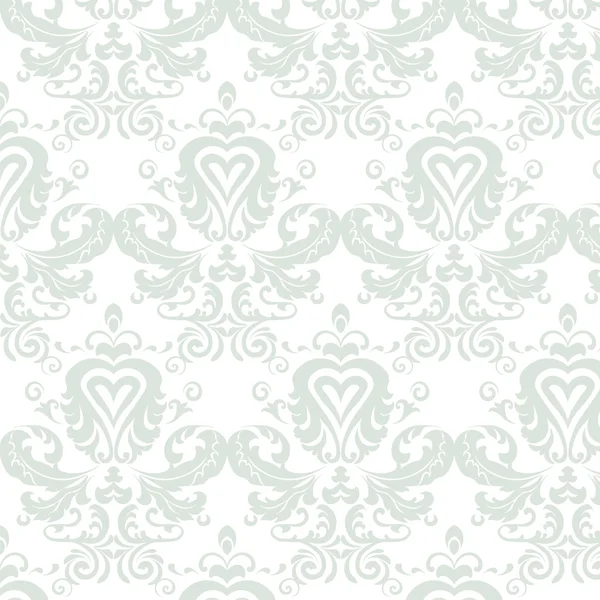 ビンテージ ハート形パターンでクラシックなダマスク織エレガントな飾り — ストックベクタ