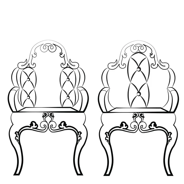 Elegantes sillas acolchadas de cuero — Vector de stock