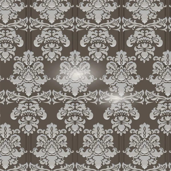 Damašek ornament vzor stříbrné barvy — Stockový vektor