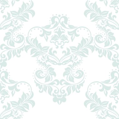 Vektör çiçek damasko süsleme desen