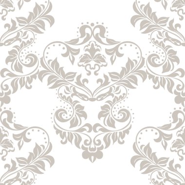 Vektör çiçek damasko süsleme desen