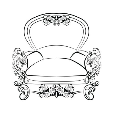 Rokoko tarzında Kraliyet İmparatorluk Koltuğu