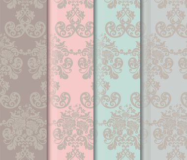 Çiçek süsleme damask desenler collection