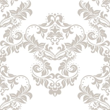 Vektör çiçek damasko süsleme desen