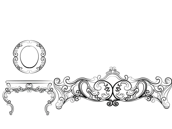 Baroque Luxury style furniture — Stockový vektor