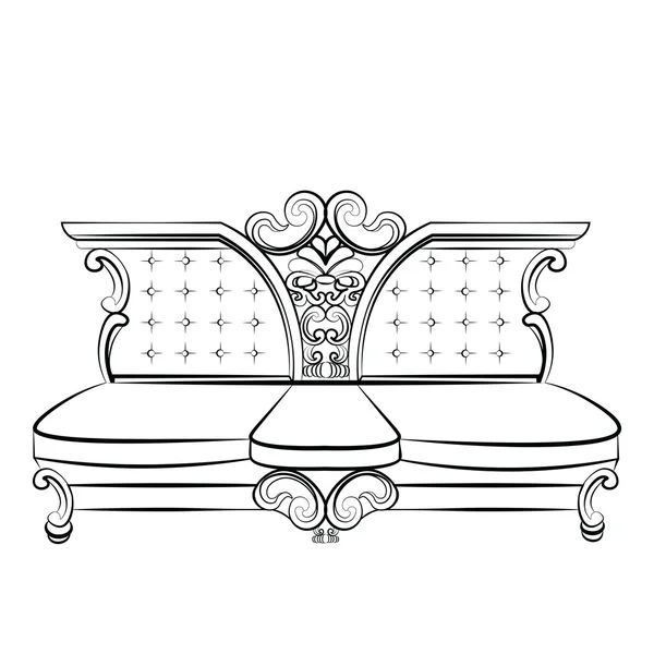 Royal Sofa in Baroque style — 스톡 벡터