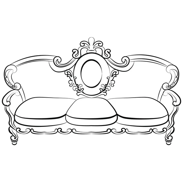 Royal Sofa in Baroque style — 图库矢量图片