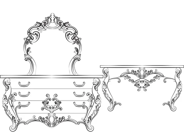 Baroque Luxury style furniture — Wektor stockowy