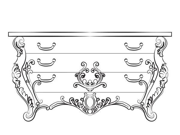 Möbel im kaiserlichen Barockstil — Stockvektor