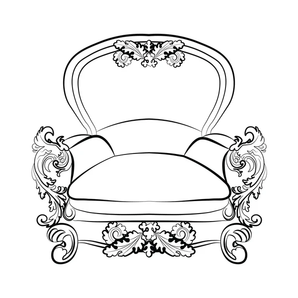 Królewski fotel imperialny w stylu rokoko — Wektor stockowy