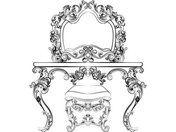 Меблі для барокового Імперського стилю — стоковий вектор