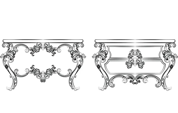 Muebles de estilo barroco imperial de lujo — Vector de stock