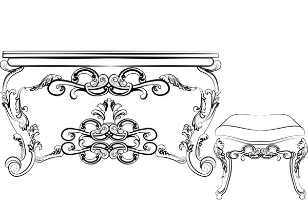 Muebles barrocos de lujo — Vector de stock
