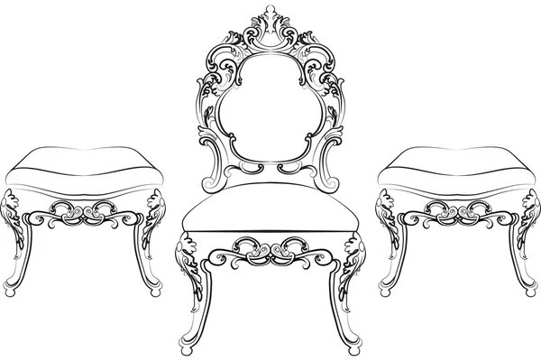 Baroque Rich style furniture — ストックベクタ