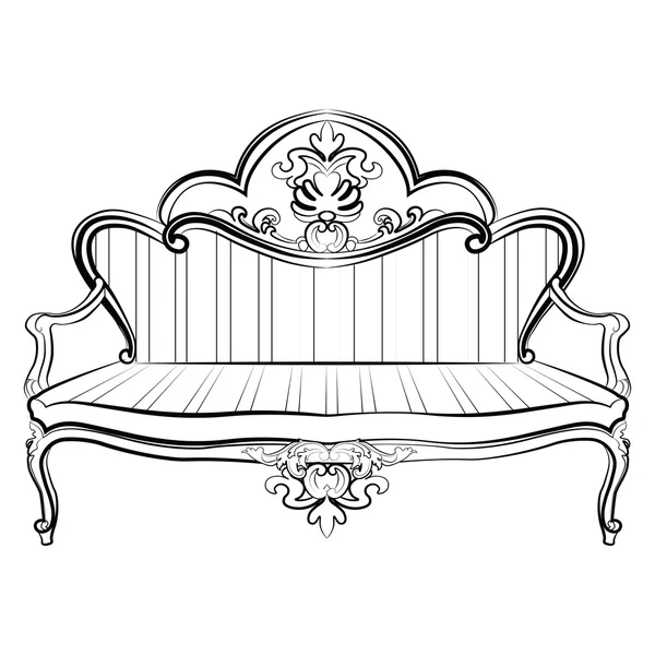 Canapé Royal de style rococo — Image vectorielle