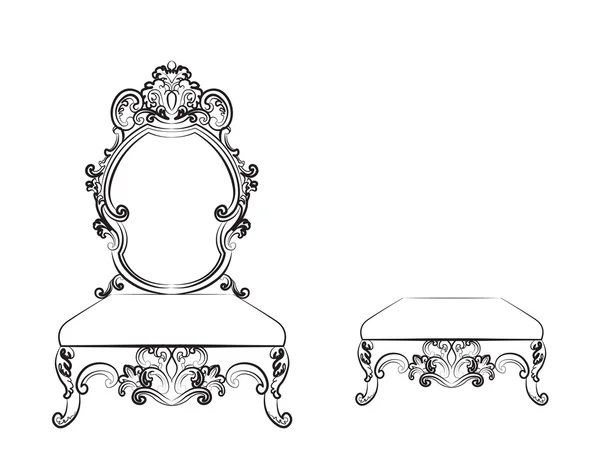 Muebles barrocos de estilo lujoso — Vector de stock