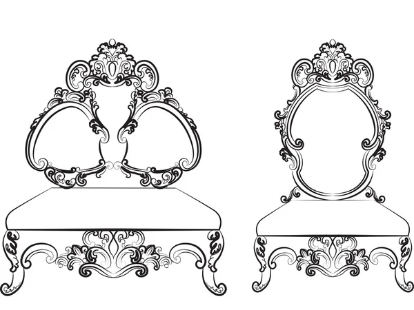 Baroque Royal style furniture — 图库矢量图片