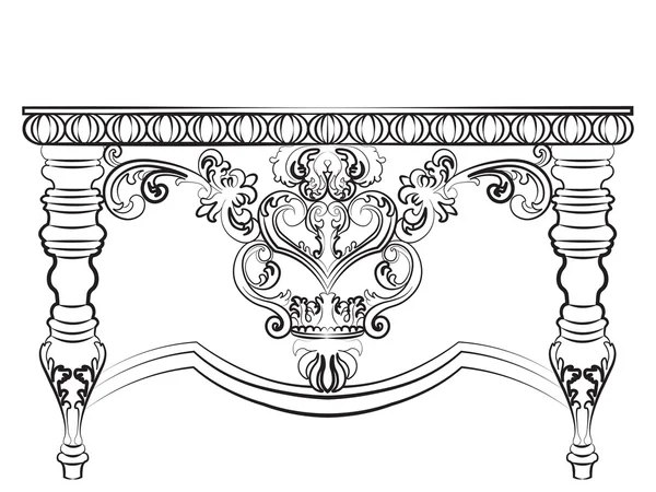 Mesa de madera barroca de estilo imperial — Vector de stock