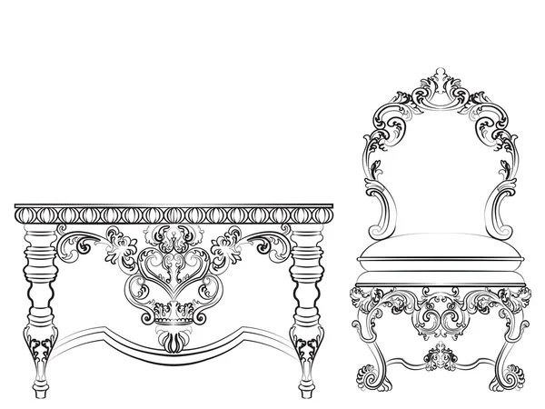Мебель в стиле барокко — стоковый вектор