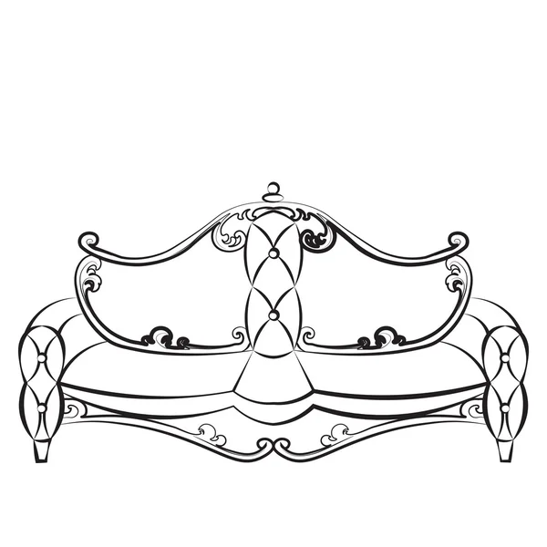 Sofá Royal en estilo rococó — Vector de stock