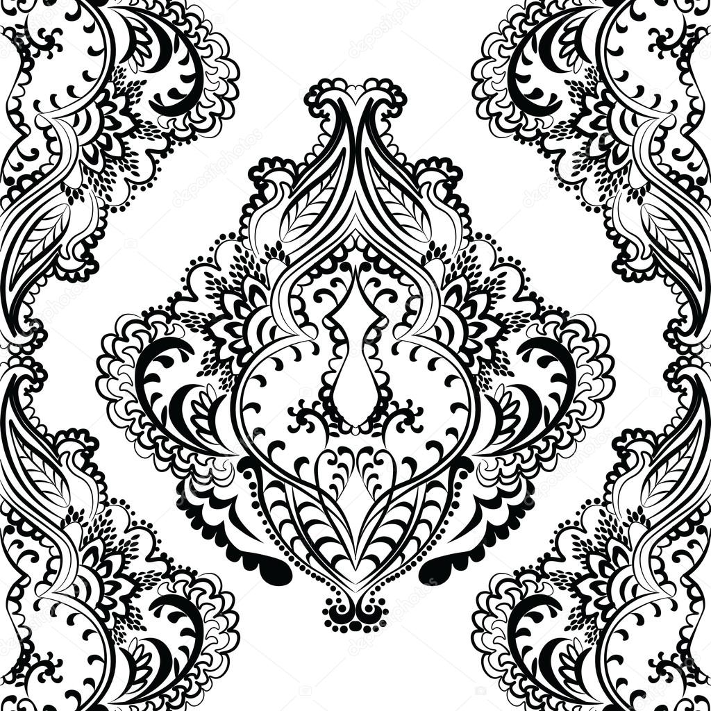 Vector Floral Pattern In Indian Style Vector Image By C Inagraur Ymail Com Vector Stock 113321640