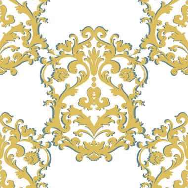 Vektör Barok Damask süs desen elemanı