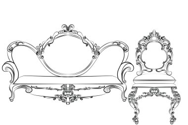 Barok kraliyet lüks süseşyaları ile kanepe kanepe mobilya
