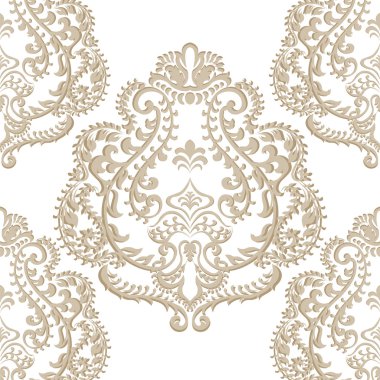 Vektör Barok çiçek damasko süsleme desen